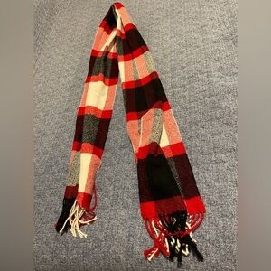 Scarf. Black. Red. White.